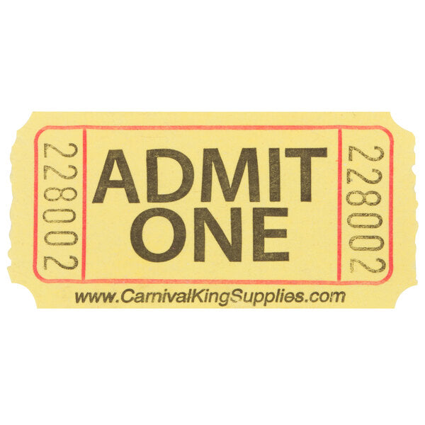 Carnival HALF Sheet Tickets